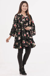 Women's Casual Tops (Black Printed)